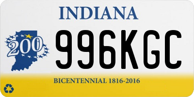 IN license plate 996KGC