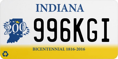 IN license plate 996KGI