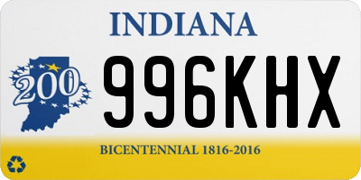 IN license plate 996KHX