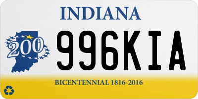 IN license plate 996KIA