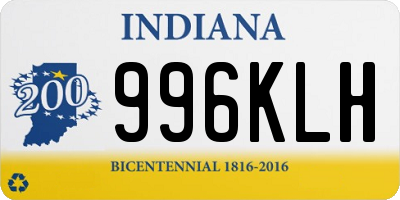 IN license plate 996KLH