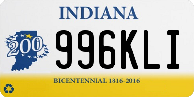 IN license plate 996KLI