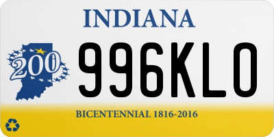 IN license plate 996KLO