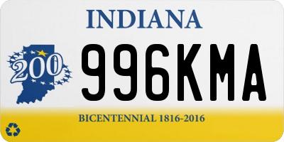 IN license plate 996KMA