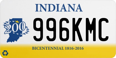 IN license plate 996KMC