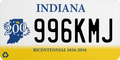 IN license plate 996KMJ