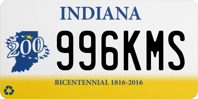 IN license plate 996KMS