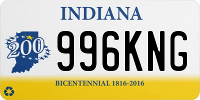 IN license plate 996KNG