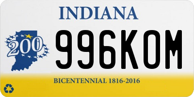 IN license plate 996KOM