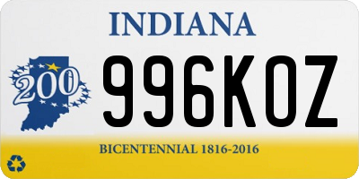 IN license plate 996KOZ