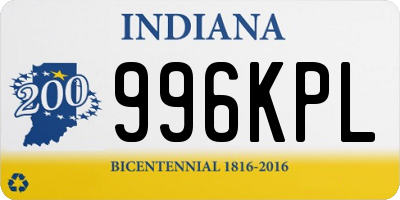 IN license plate 996KPL