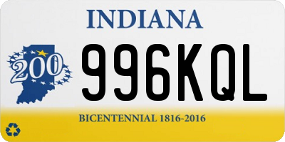 IN license plate 996KQL