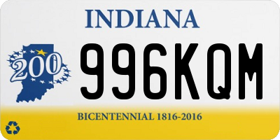 IN license plate 996KQM