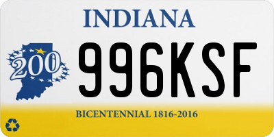 IN license plate 996KSF