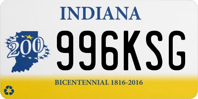 IN license plate 996KSG