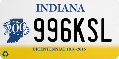 IN license plate 996KSL