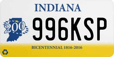 IN license plate 996KSP