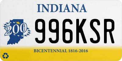 IN license plate 996KSR