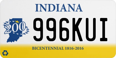 IN license plate 996KUI