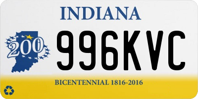 IN license plate 996KVC