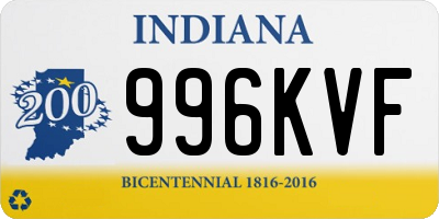 IN license plate 996KVF