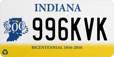 IN license plate 996KVK