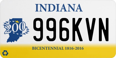 IN license plate 996KVN