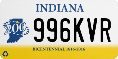 IN license plate 996KVR