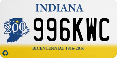 IN license plate 996KWC