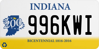 IN license plate 996KWI