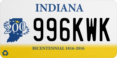 IN license plate 996KWK