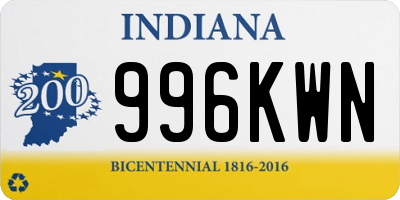 IN license plate 996KWN