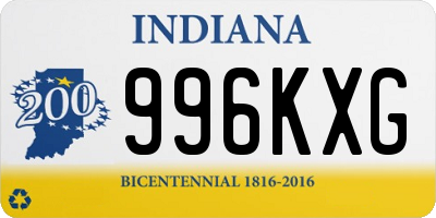 IN license plate 996KXG