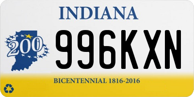 IN license plate 996KXN