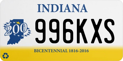 IN license plate 996KXS