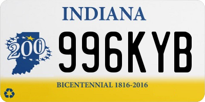 IN license plate 996KYB