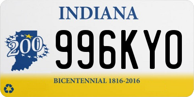 IN license plate 996KYO
