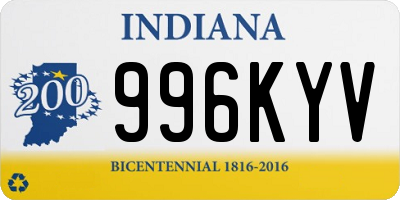 IN license plate 996KYV