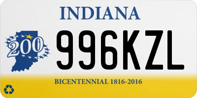 IN license plate 996KZL