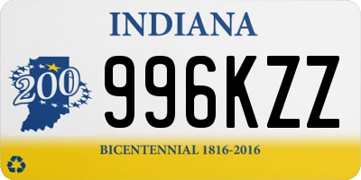 IN license plate 996KZZ