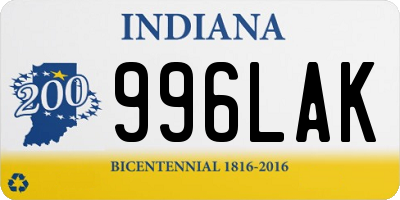 IN license plate 996LAK