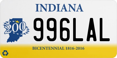 IN license plate 996LAL