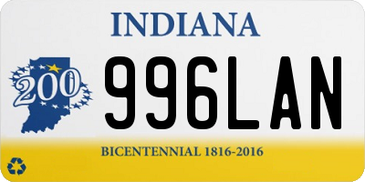 IN license plate 996LAN