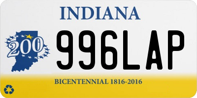 IN license plate 996LAP