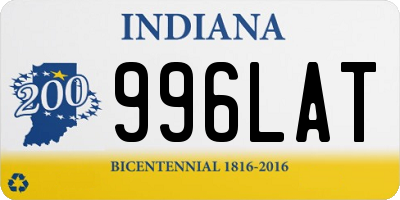 IN license plate 996LAT