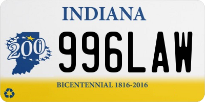 IN license plate 996LAW