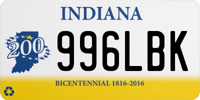 IN license plate 996LBK