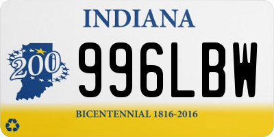 IN license plate 996LBW