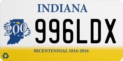 IN license plate 996LDX