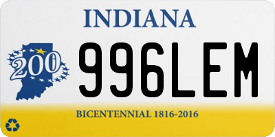 IN license plate 996LEM